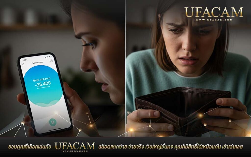 ผู้เล่นกำลังตกใจเมื่อยอดเงินในบัญชีลดลงขณะเล่น สล็อตยูฟ่า