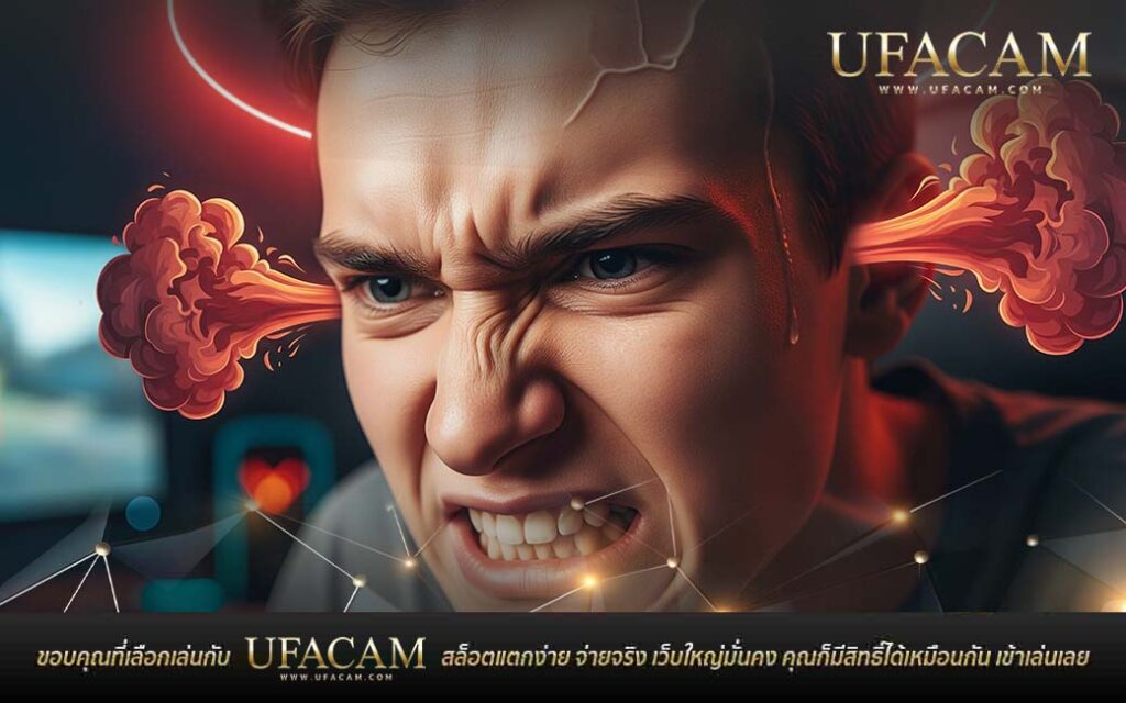 ผู้เล่นมีสีหน้าหงุดหงิดขณะเพิ่มเบทแบบไม่วางแผนใน สล็อตแตกง่าย