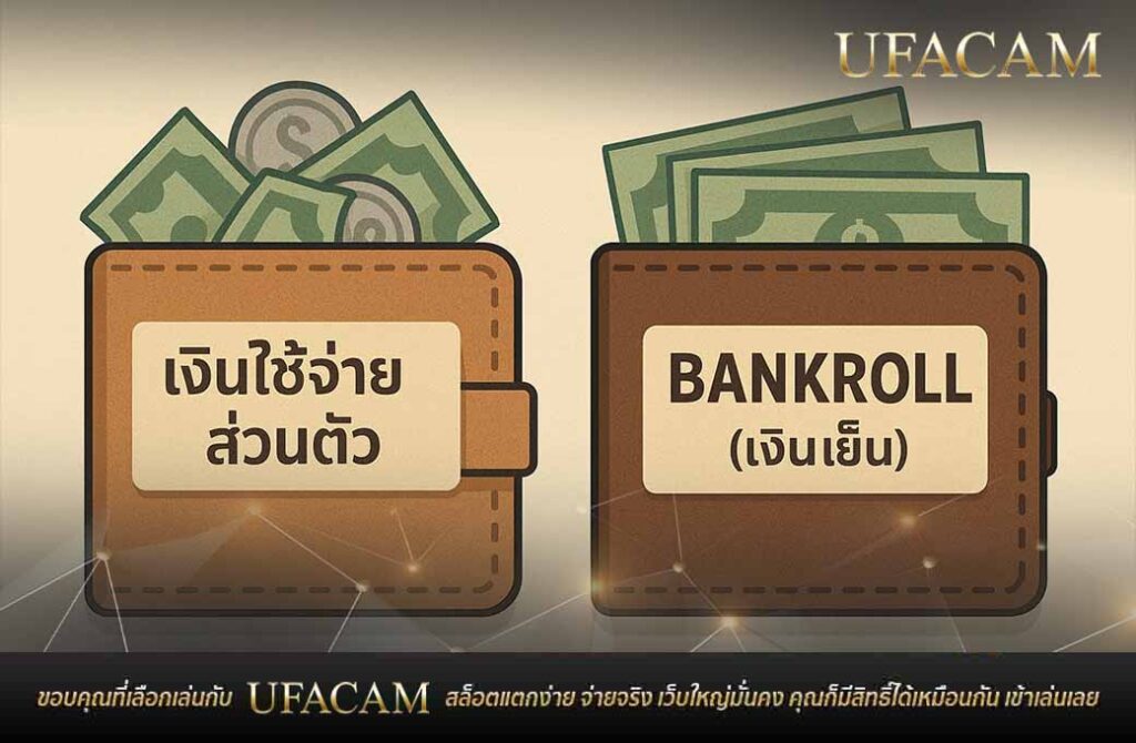 ภาพเปรียบเทียบเงินใช้ส่วนตัวกับเงินเย็นสำหรับ เล่นบาคาร่าออนไลน์