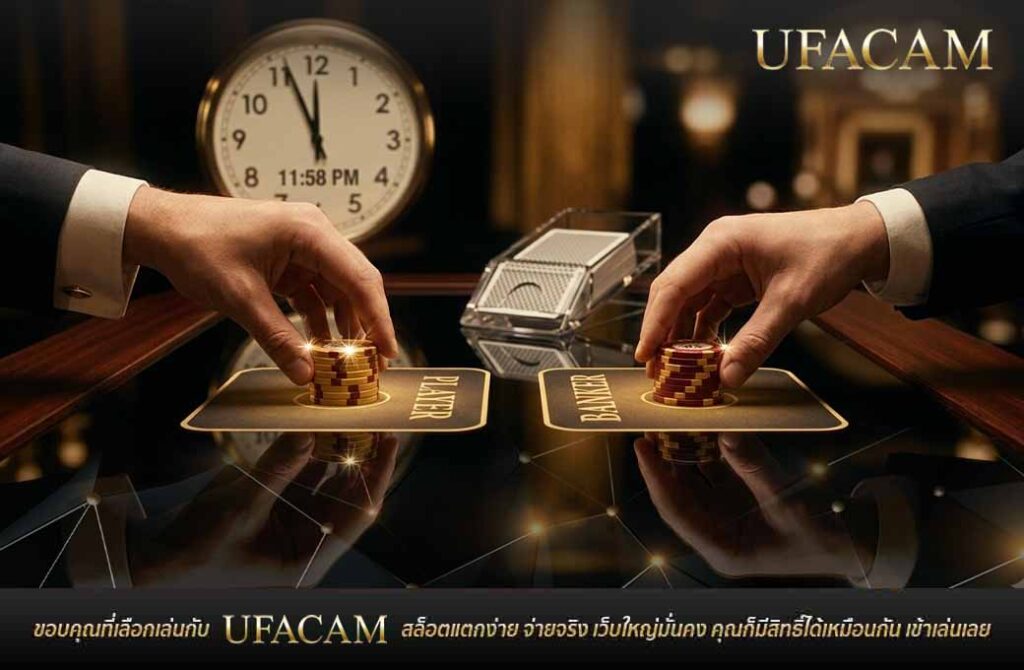 การวางชิปเดิมพันระหว่างฝั่งเพลเยอร์และแบงเกอร์ในเวลาที่กำหนด บาคาร่าออนไลน์ ยูฟ่าเบท